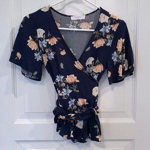 Elodie floral wrap top, perfect for spring!